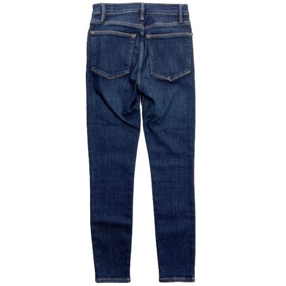 FRAME Le High Rise Skinny Jean Stretch Samira Dark Blue 27 - Picture 2 of 9